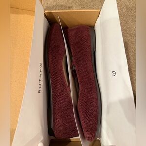 Rothy's Women's ReVelvet Max Syrah Square Mary Jane Knit Slip-On Flats Size 37